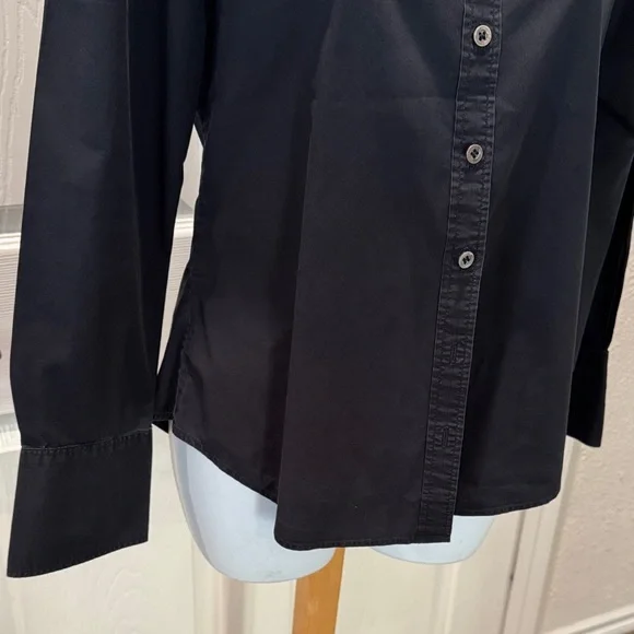 Classic Black Button-Up Women's Top - Picture 3 of 3